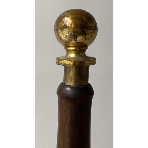 221 - LIBRARY STEPS, George III style mahogany, with four spiral gilt tooled leather treads and pole, 155c... 