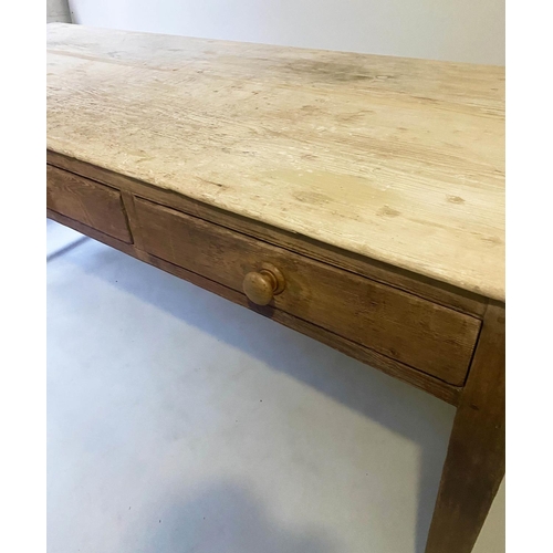 215 - FARMHOUSE TABLE, 200cm x 75cm x 75cm H, 19th century English Country House style, planked pine with ... 
