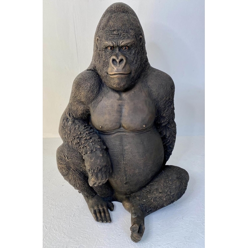 492 - SCULPTURAL STUDY OF A GORILLA, faux bronze, 114cm x 85cm x 69cm.