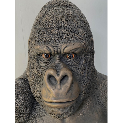 492 - SCULPTURAL STUDY OF A GORILLA, faux bronze, 114cm x 85cm x 69cm.