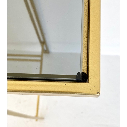462 - CONSOLE TABLE, 73cm x 102cmx 29cm, 1960's French style, gilt metal, smoked glass top.