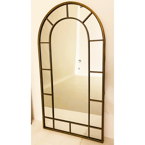 482 - ARCHITECTURAL WALL MIRRORS, a set of three, 107 cms x 55cms, Regency style (3).