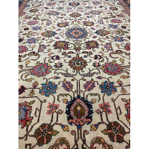 12 - ANTIQUE PERSIAN TABRIZ CARPET 329cm x 237cm