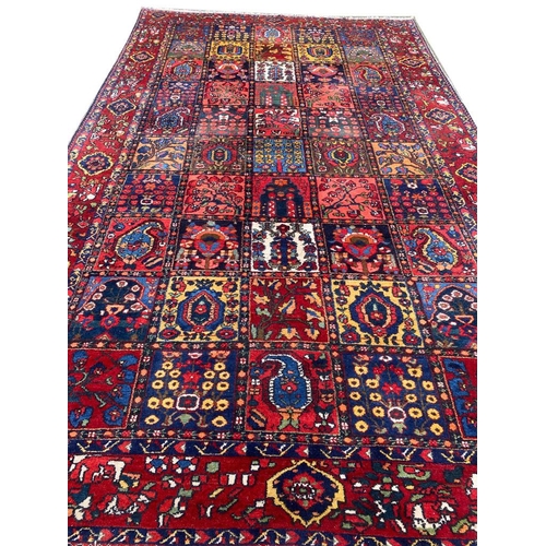 13 - ANTIQUE PERSIAN BAKHTIARI CARPET, 350cm x 220cm.