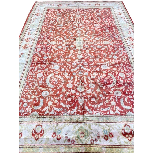 3 - FINE PURE SILK ISPHAHAN DESIGN CARPET, 280cm x 190cm.