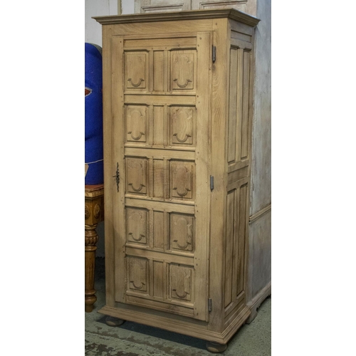 324 - ARMOIRE, 179cm H x 82cm W x 44cm D, oak with single door enclosing adjustable shelves.