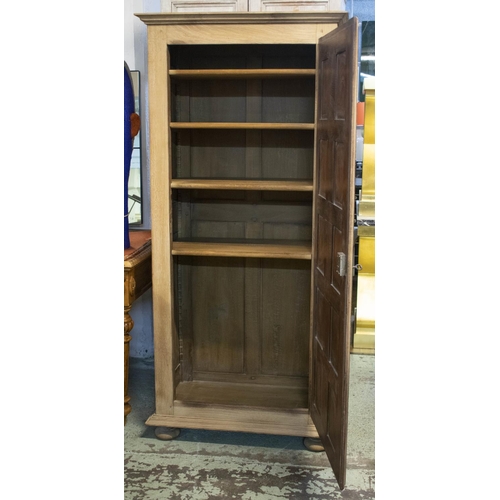 324 - ARMOIRE, 179cm H x 82cm W x 44cm D, oak with single door enclosing adjustable shelves.