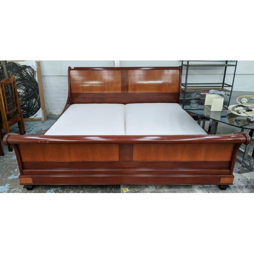 354 - AND SO TO BED PALAIS SLIEGH BED FRAME WITH VI SPRING DELUX DIVAN BASES, 223cm W approx.