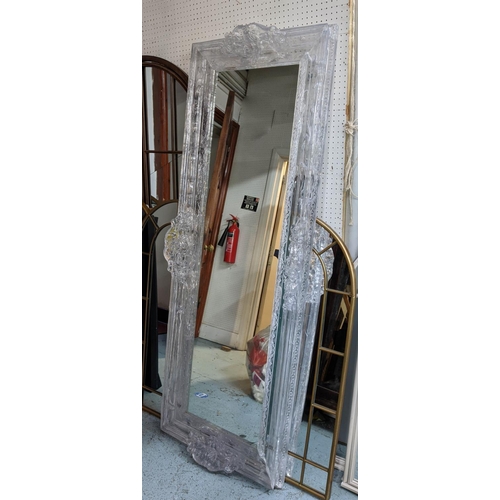 377 - WALL MIRROR, 67cm W x 176cm injection moulded plastic frame.