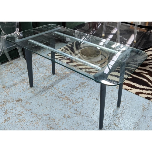 394 - MAGIS MY082 TABLE BY MICHAEL YOUNG, 140cm x 75cm x 71cm. (scratches to glass)