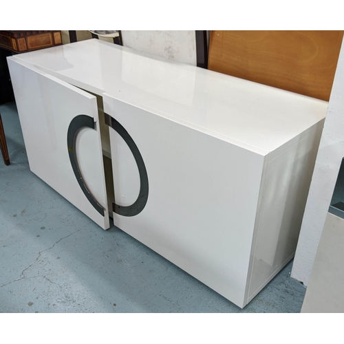 396 - SIDEBOARD, 150cm x 55cm x 68cm, contemporary, white lacquered finish.