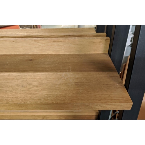 454 - OPEN BOOKSHELVES, a pair, 90cm x 39cm, 1960s Danish inspired design. (2)
