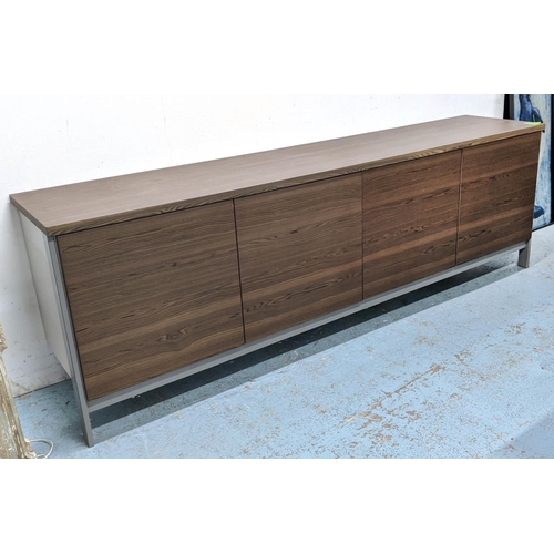 498 - CALIGARIS FACTORY SIDEBOARD BY DESIGN LAB, 246cm x 52cm x 80cm. (marks to top)