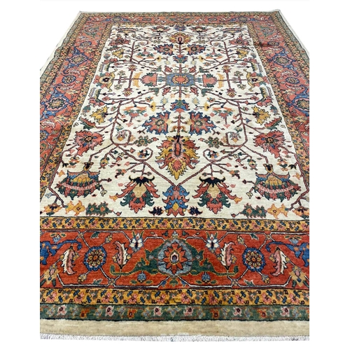 6 - FINE PERSIAN HERIZ CARPET, 285cm x 202cm