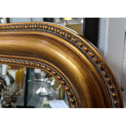 541 - WALL MIRORS,  pair, 148cm x 56cm,Louis Phillip style, gilt framed. (2)