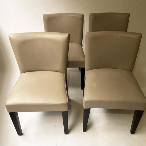 436 - ORIOR DINING CHAIRS, a set of four, 83cm H, taupe leather. (4)