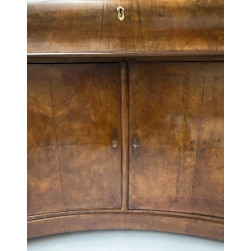 185 - BIEDERMEIER SIDE CABINET, 113cm W x 58cm D x 90cm H, early 19th century figured walnut, with shaped ... 