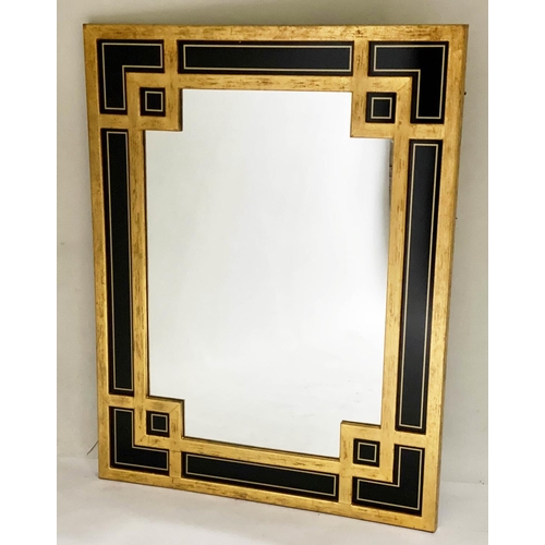 186 - WALL MIRROR, giltwood and eglomise framed, 93cm H x 72cm.