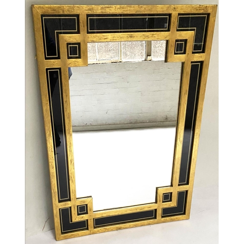 186 - WALL MIRROR, giltwood and eglomise framed, 93cm H x 72cm.
