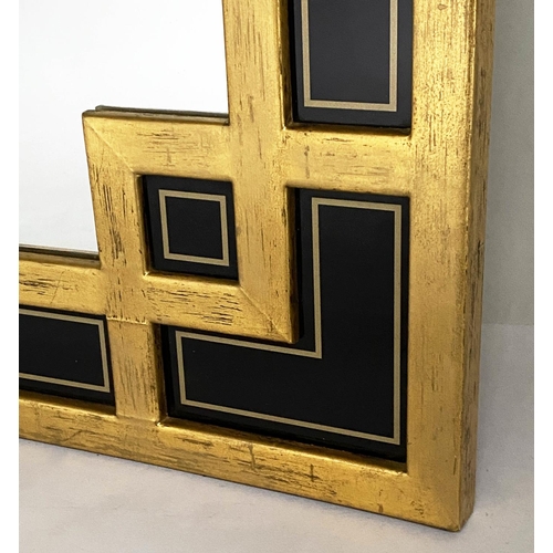 186 - WALL MIRROR, giltwood and eglomise framed, 93cm H x 72cm.