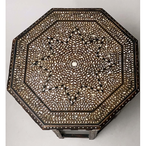 188 - HOSHIARPUR OCCASIONAL TABLE, 50cm W x 48cm H, late 19th/early 20th century North Indian, octagonal, ... 
