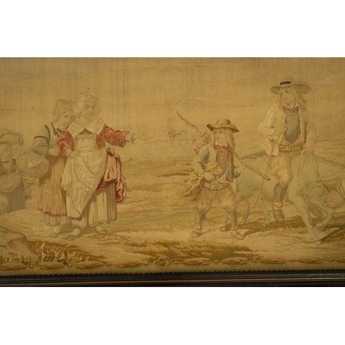 259 - CANAPE, 109cm H x 183cm W, circa 1870, Napoleon III, brown lacquered and brass mounted, with Aubusso... 