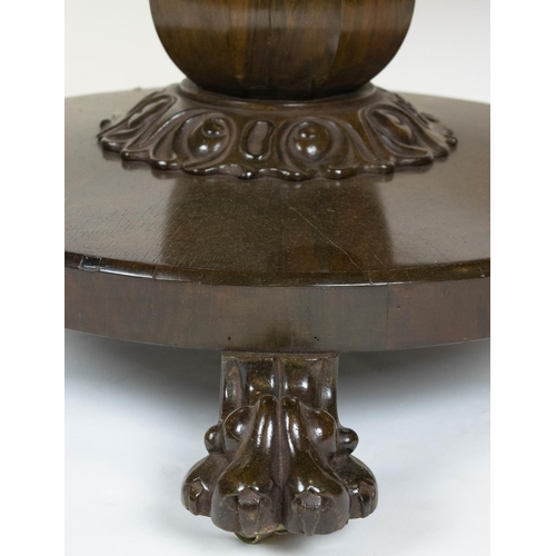 271 - CENTRE TABLE, 73cm H x 138cm W x 71cm D, mid Victorian, rosewood, with two drawers on pedestal and c... 