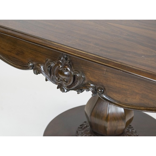 271 - CENTRE TABLE, 73cm H x 138cm W x 71cm D, mid Victorian, rosewood, with two drawers on pedestal and c... 