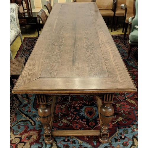 282 - REFECTORY TABLE, 76cm H x 298cm L x 87cm W, 19th century Dutch oak.