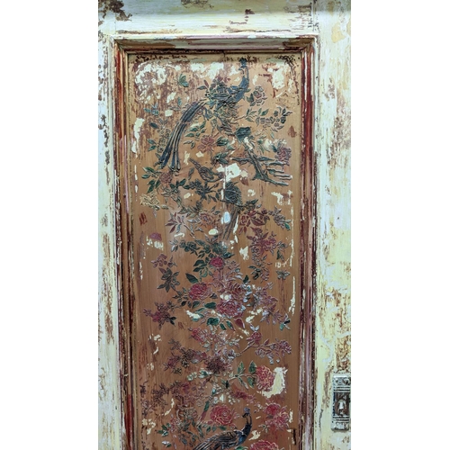294 - ARMOIRE, 205cm x 126cm x 60cm D, Continental painted pine, with two panelled doors above two drawers... 