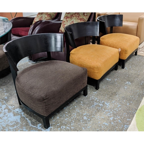 385 - FLEXFORM THOMAS CHAIRS, a set of four, by Antonio Citterio, 65cm H, two brown fabric finish, two in ... 