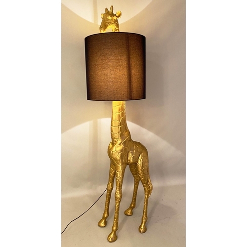 523 - GIRAFFE FLOOR LAMP, 180cm x 55cm x 34cm, with shade.