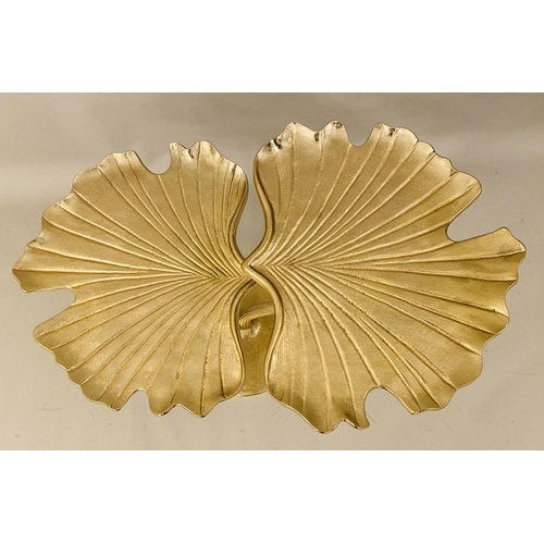 529 - GINKGO LEAF SIDE TABLE, two tier, 68cm x 54cm x 41cm, gilt metal.