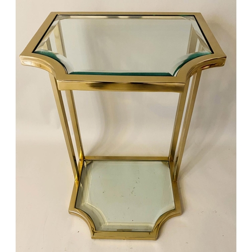 531 - MARTINI TABLE, 60cm x 40cm x 35cm, gilt metal and glass.