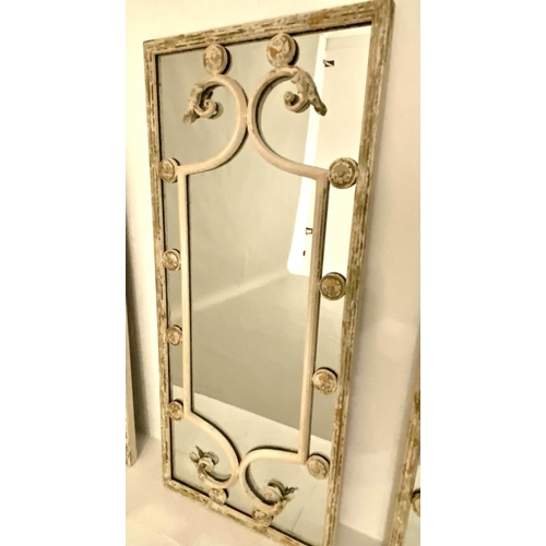 533 - ARCHITECTURAL WALL MIRRORS, a set of three, 111cm x 48cm, Regency style. (3)