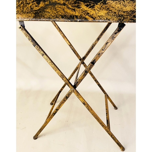 535 - SIDE TABLES, a pair, 66cm x 69cm x 39cm, aged gilt finish. (2)