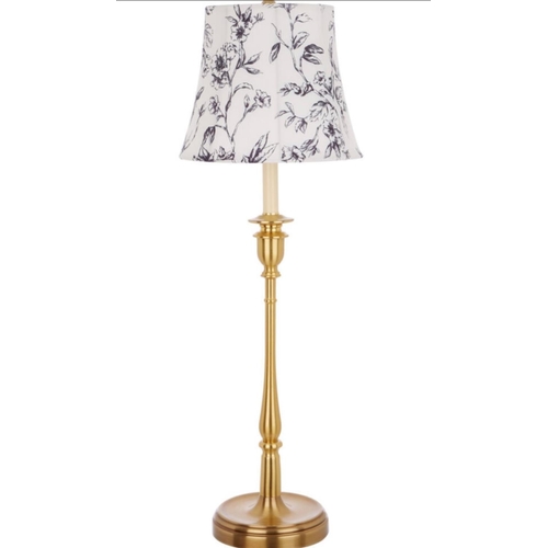 544 - RALPH LAUREN TABLE LAMPS, a pair, 87cm x 29cm, with floral shades. (2)