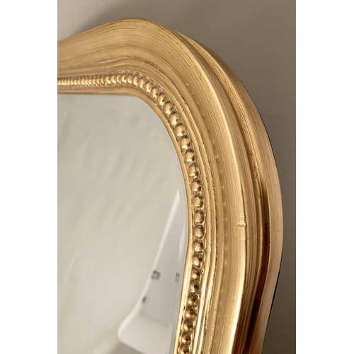 552 - DRESSING MIRROR, Louis Philip style gilt frame, 164cm x 65cm.