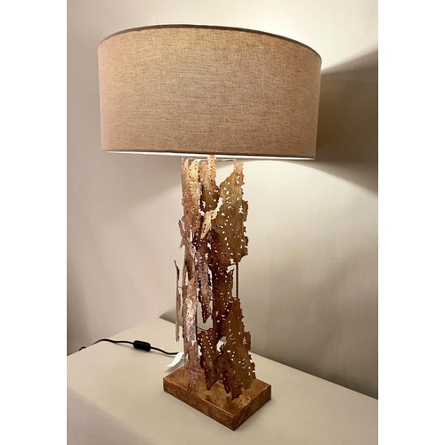 556 - TABLE LAMP, 88cm x 50cm, contemporary sculptural form, with shade.