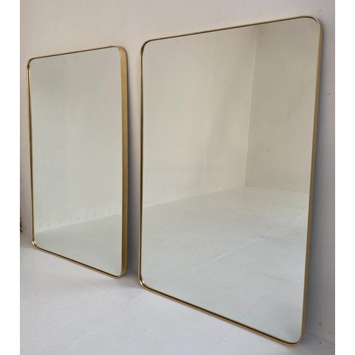 572 - WALL MIRRORS, a pair, gilt frames, 121cm x 81cm. (2)