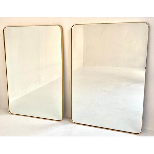 572 - WALL MIRRORS, a pair, gilt frames, 121cm x 81cm. (2)