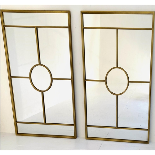 573 - WALL MIRRORS, a pair, gilt frames, 110cm x 70cm. (2)