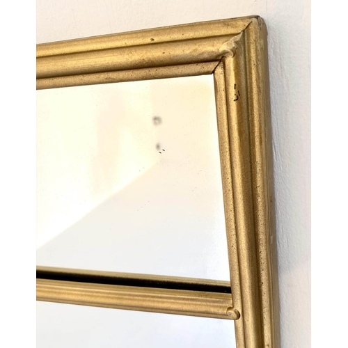 573 - WALL MIRRORS, a pair, gilt frames, 110cm x 70cm. (2)