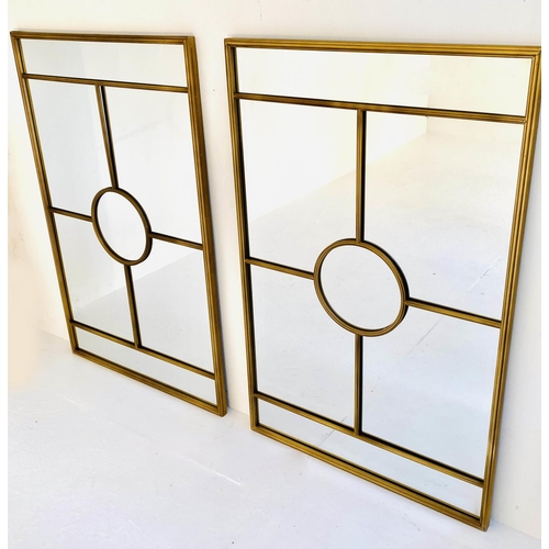 573 - WALL MIRRORS, a pair, gilt frames, 110cm x 70cm. (2)