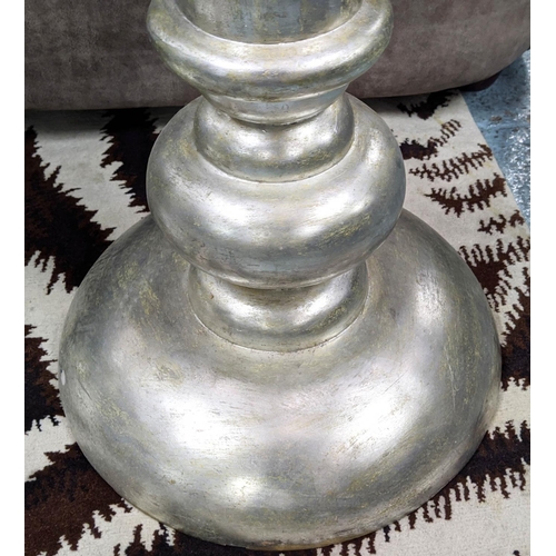 451 - FLOOR VASES, a pair, 182cm H, silver painted finish. (2)