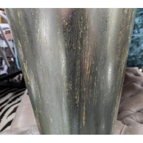 451 - FLOOR VASES, a pair, 182cm H, silver painted finish. (2)