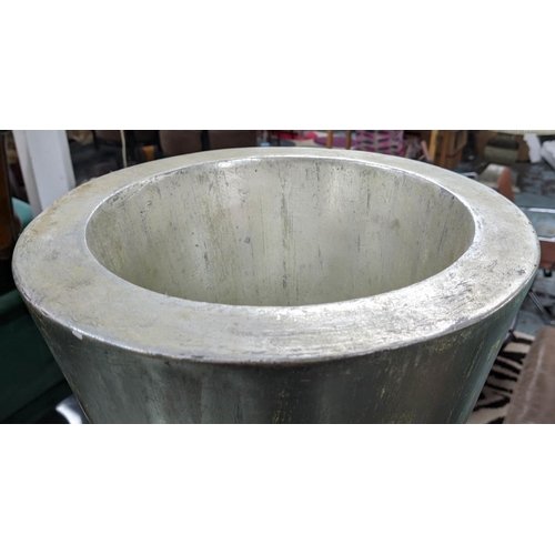 451 - FLOOR VASES, a pair, 182cm H, silver painted finish. (2)
