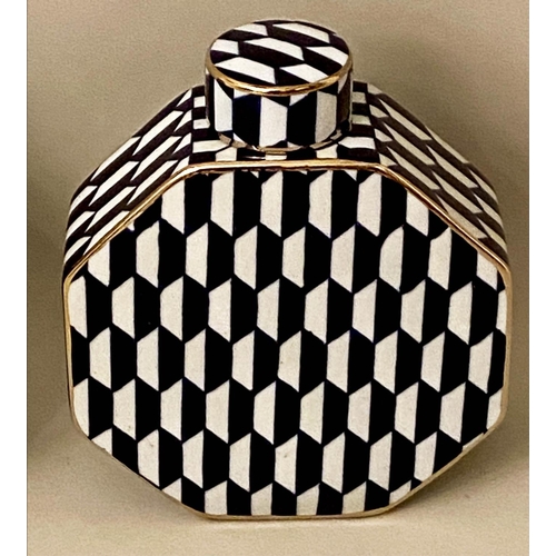 512 - GINGER JARS, a pair, 30cm x 24cm x 10cm, glazed ceramic, 1960's style geometric print design. (2)