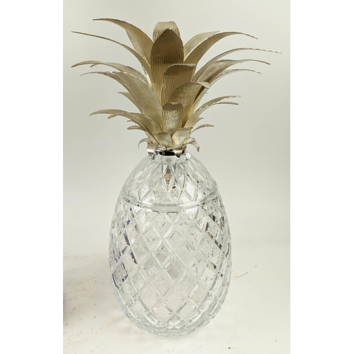 399 - WILLIAM YEOWARD ISADORA PINEAPPLE CENTRE PIECE, 46.5cm H, with a vase, 22cm H, and decantor, 71cm H.... 