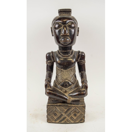 113 - LUBA STATUE, D.R. Congo, depicting an ancestor, carved wood 50cm H